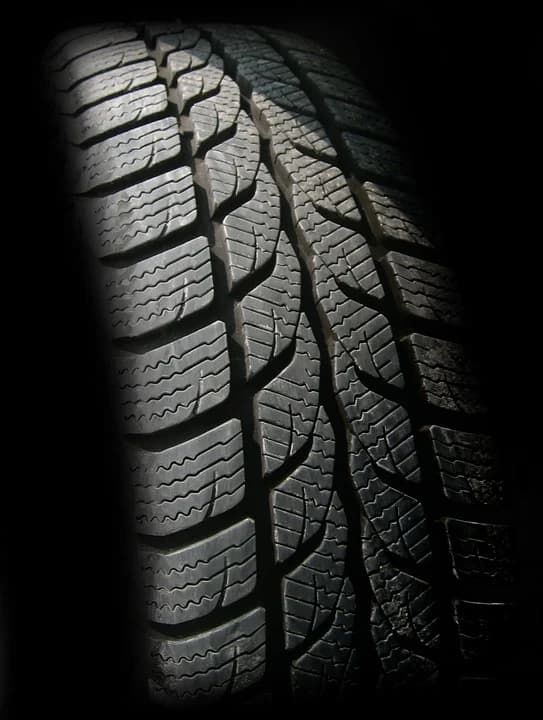 Close up of new tyre tread